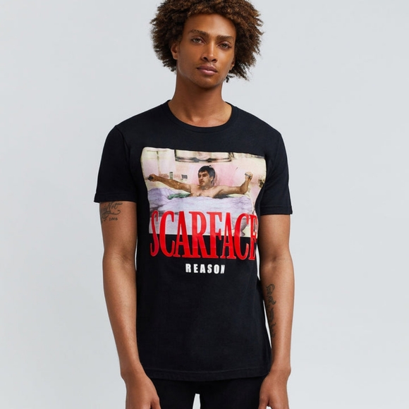 New Reason X Scarface Tony Montana 80's T-Shirt  Men's Size LARGE - Picture 2 of 3